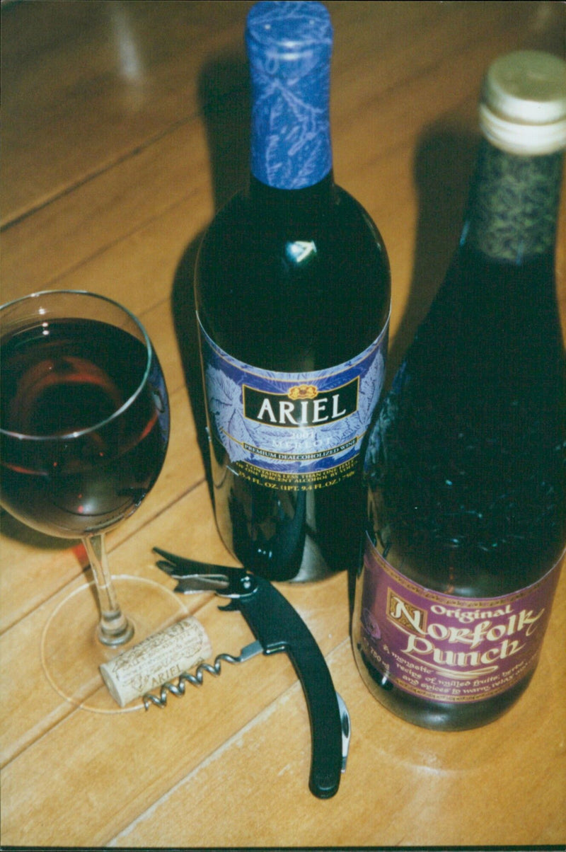 A bottle of Ariel Premium De-Alcoholized Wine. - Vintage Photograph