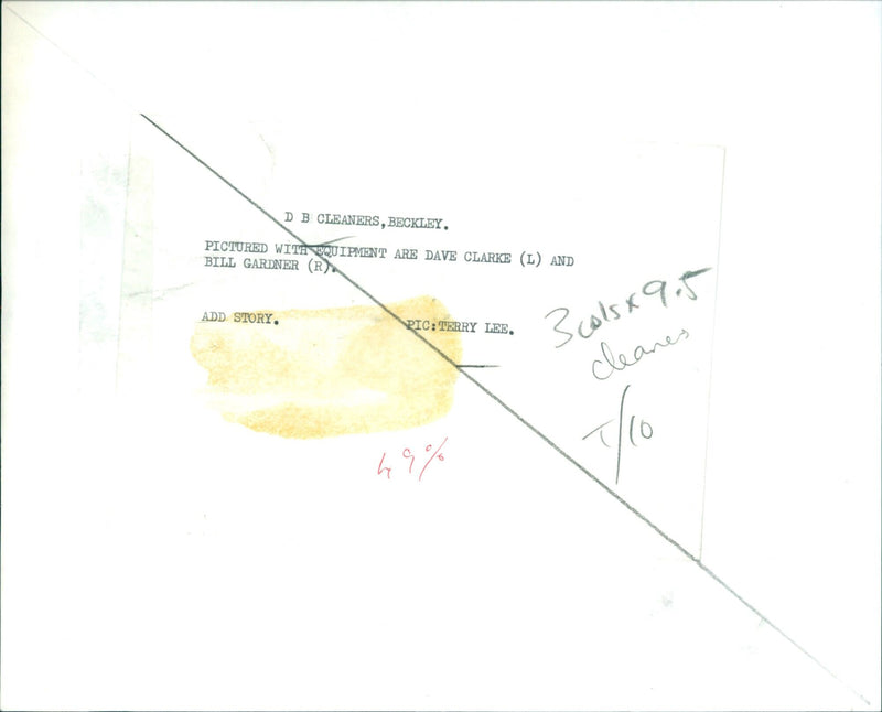 Dave Clarke and Bill Gardner of Beckley Cleaners demonstrate window cleaning equipment. - Vintage Photograph