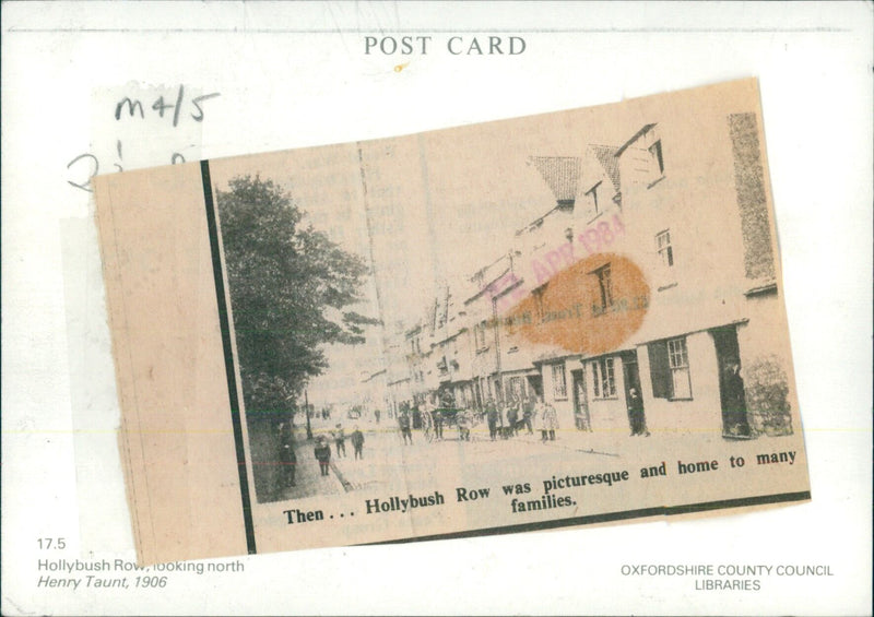 View of historic Hollybush Row in Oxford, England. - Vintage Photograph