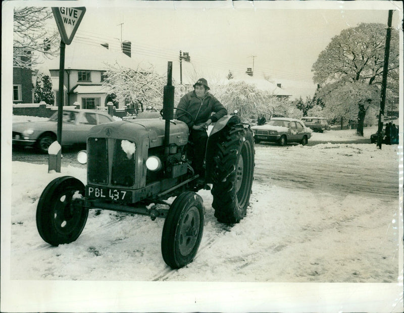 Police officers on patrol in Nuev Pbl 437. - Vintage Photograph