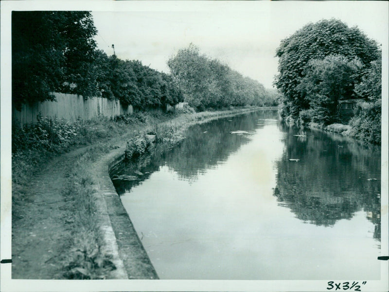 View of towpath and canal from Walton Well Road. - Vintage Photograph