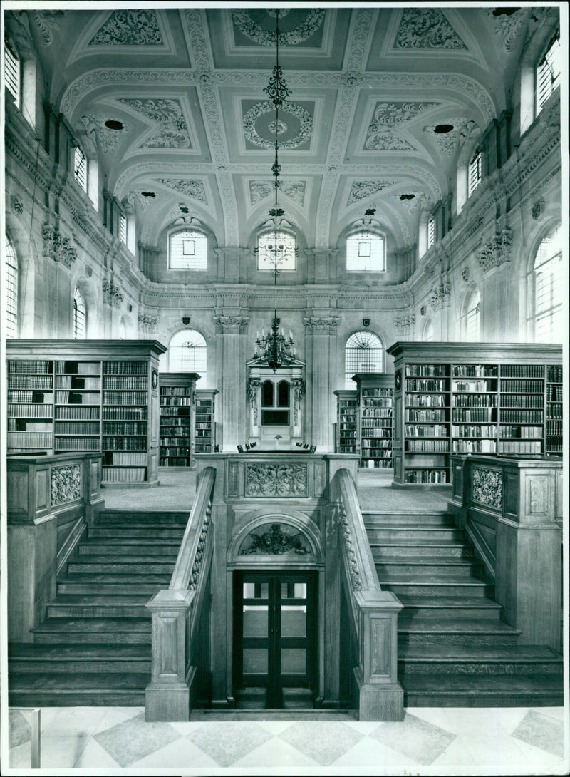 Former City Church of All Saints re-emerges as Lincoln College Library. - Vintage Photograph