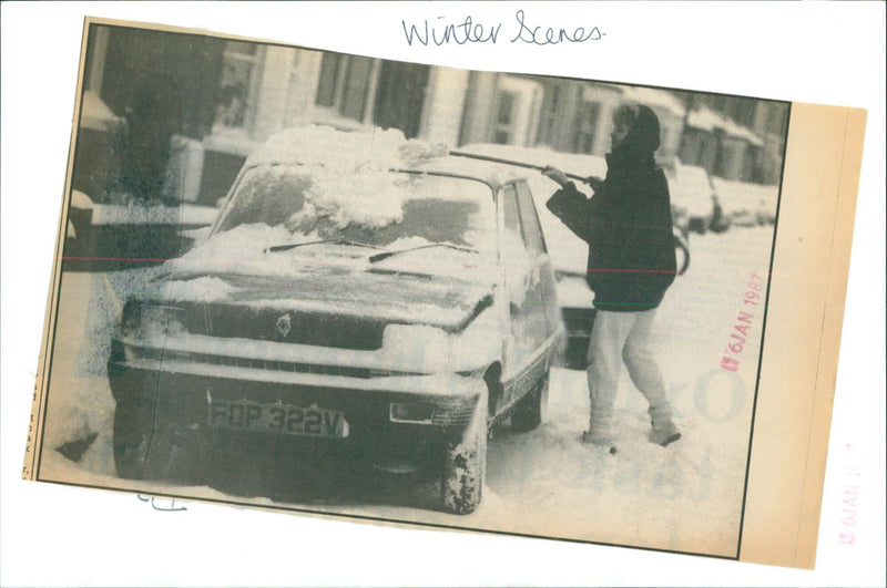Winter scenes in the United States create dramatic images. - Vintage Photograph