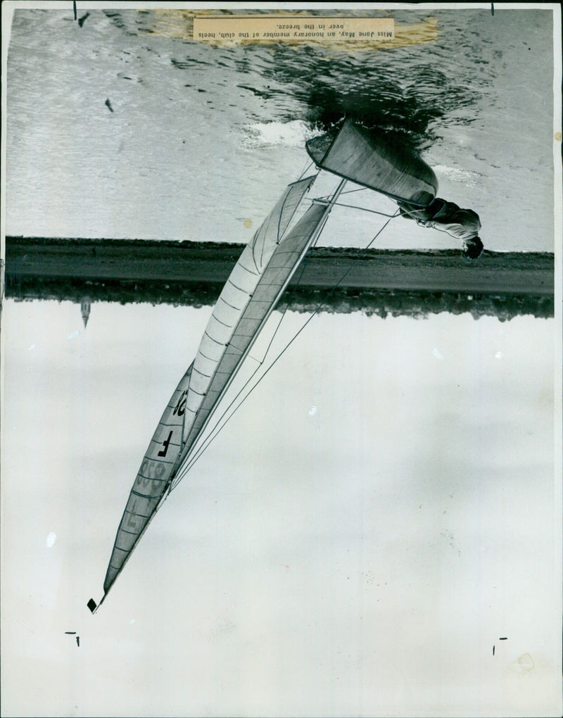 Miss Jane May takes a walk in the breeze. - Vintage Photograph