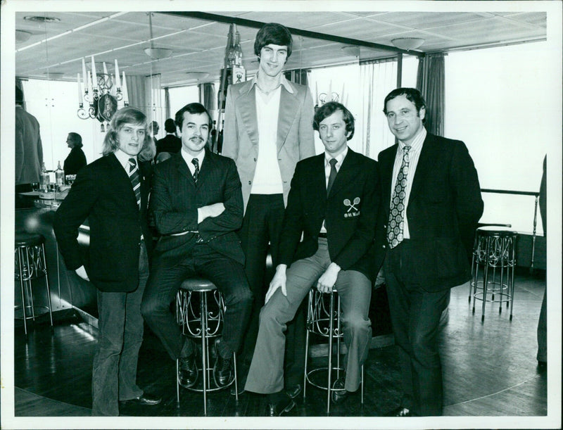 University representatives at a New Zealand Hows event where a sponsorship was announced. - Vintage Photograph