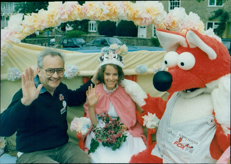 Alison Lever, 13, is crowned queen of the May Day celebrations at Fox FM in Oxford. - Vintage Photograph