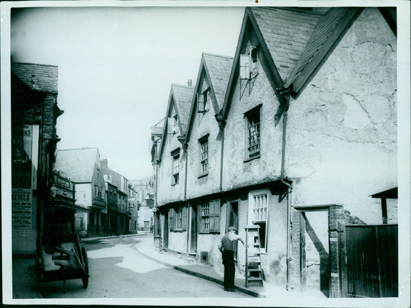 A view of Oxford Street looking east towards Queen Street in Castle, England. - Vintage Photograph