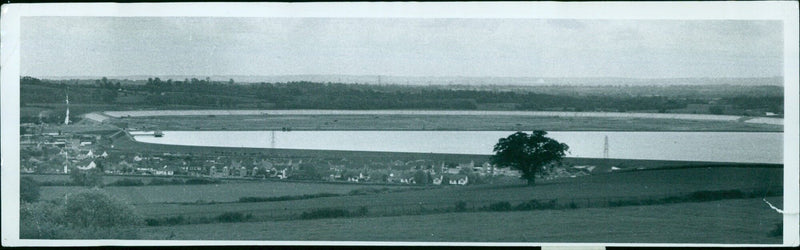 A reservoir near Oxford is filled by a tanker truck. - Vintage Photograph