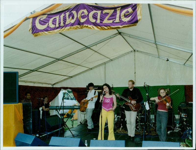 Musicians perform on the Catweazie stage at South Parks Nachala during the OOMF finale. - Vintage Photograph