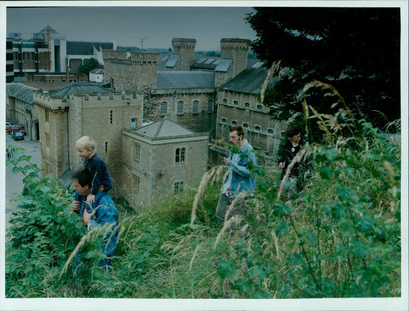 Oxford students and residents enjoy a day of art and music. - Vintage Photograph