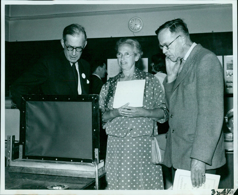 Professor R.C. Oldfield explains train stimulation in bees on Institute's Open Day. - Vintage Photograph