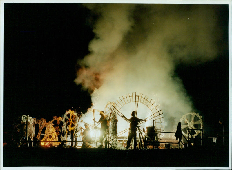 A spectacular night in South Park in Oxford, UK. - Vintage Photograph