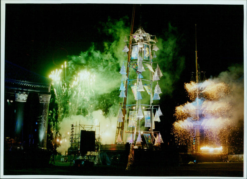 Spectacular night in South Parks, Oxford, UK - Vintage Photograph