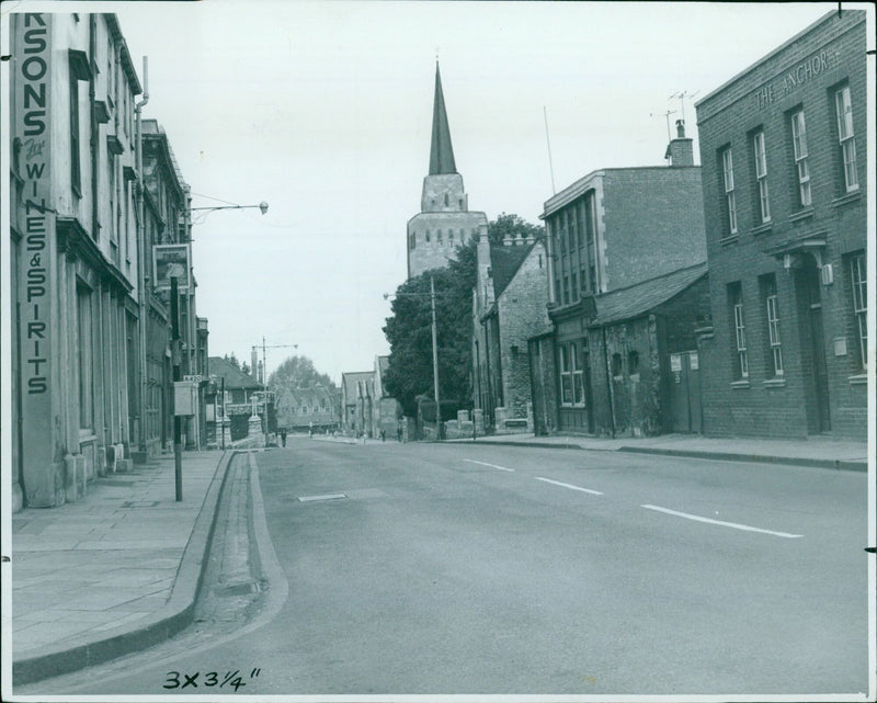 Oxford streets are empty during Monday morning rush hour. - Vintage Photograph