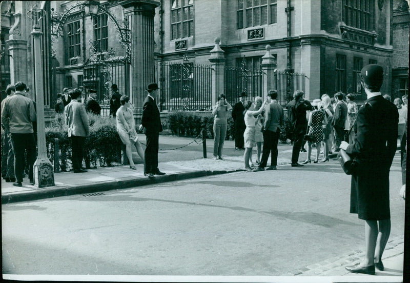 University of Oxford students celebrating the end of their exams. - Vintage Photograph