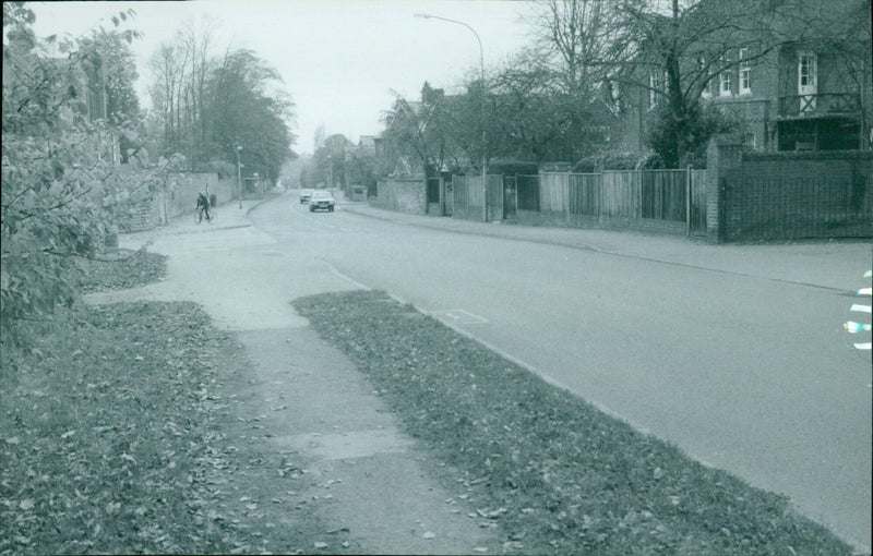 Churchill residents look towards the town center. - Vintage Photograph