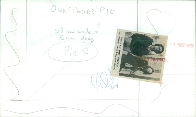 A steel post is knocked down in the town of Thurs Plo. - Vintage Photograph