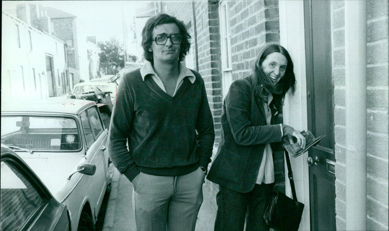 A steel post is knocked down in the town of Thurs Plo. - Vintage Photograph