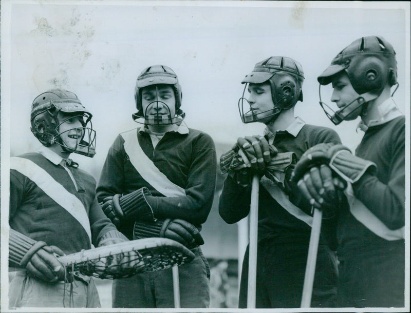 Members of the Oxford University lacrosse team celebrate a 6-5 victory over Cambridge University. - Vintage Photograph