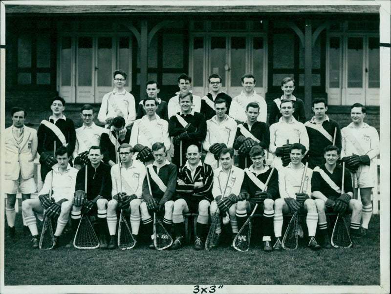 The Oxford and Cambridge lacrosse teams compete in CULC 3x3 at the Iffiey Road Rugby Ground. - Vintage Photograph