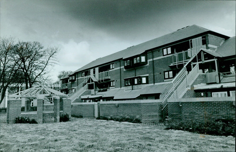 A back-to-front view of Paradise Square in Oxford, England. - Vintage Photograph