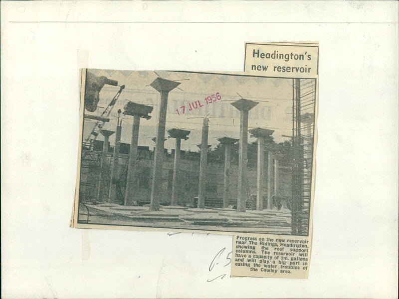 Construction on Headington's new reservoir near The Ridings is underway. - Vintage Photograph