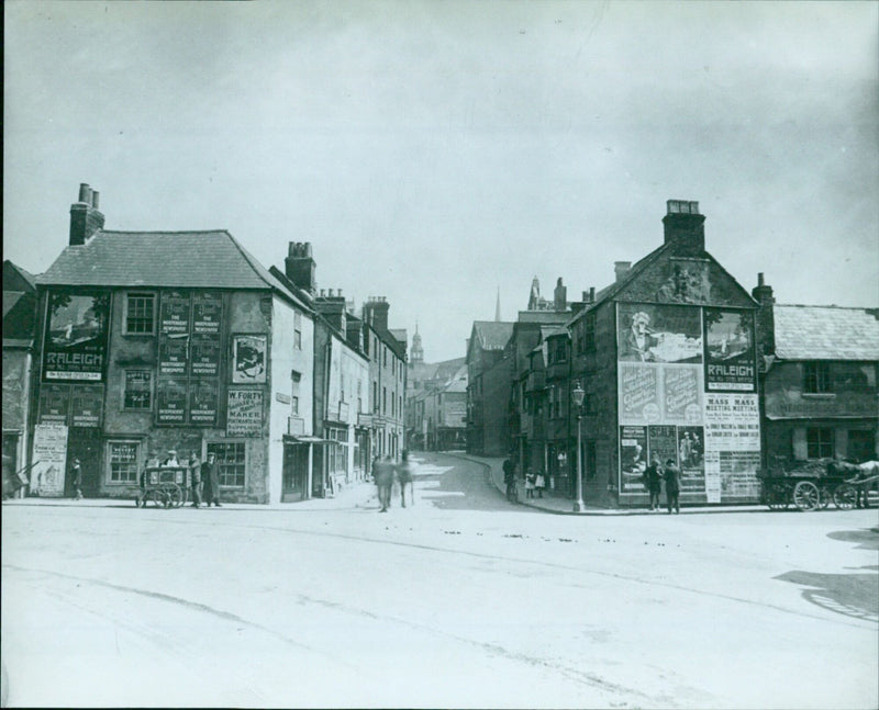 A youth rides a Raleigh all-steel bicycle in Oxford, England on April 17, 1920. - Vintage Photograph