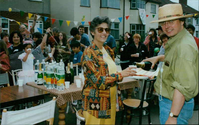 Residents on Cavendish Road in Oxford celebrate with a street party. - Vintage Photograph