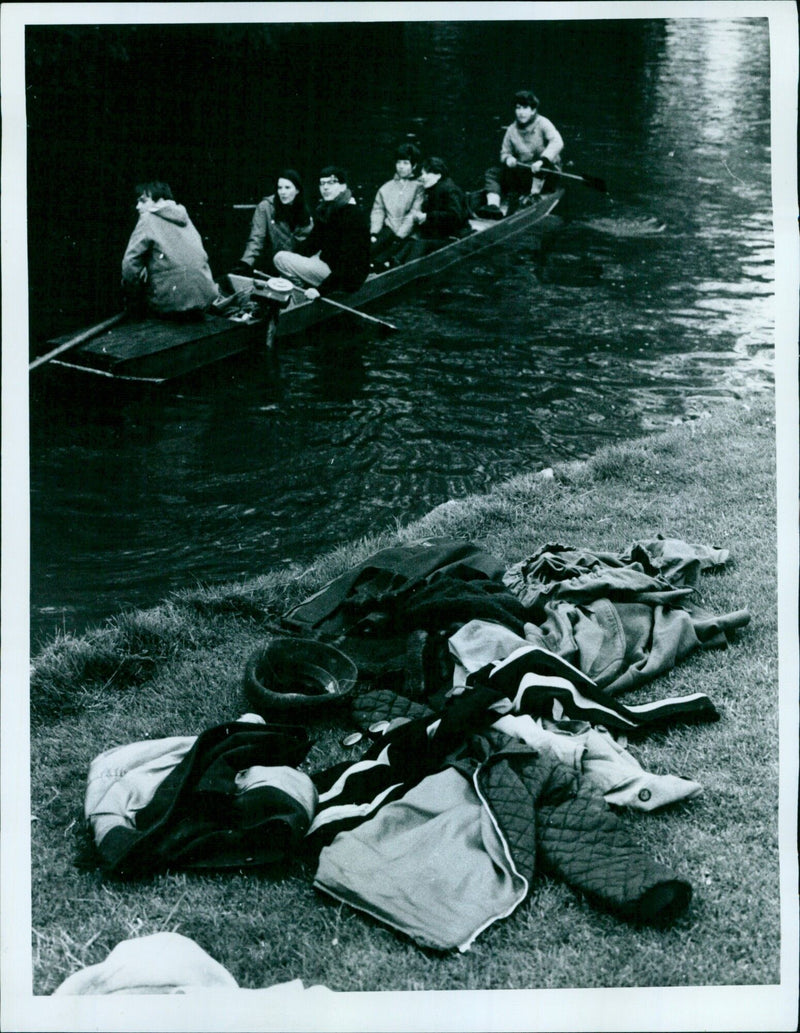 Demonstrators march through the streets of Oxford, England on May Day. - Vintage Photograph