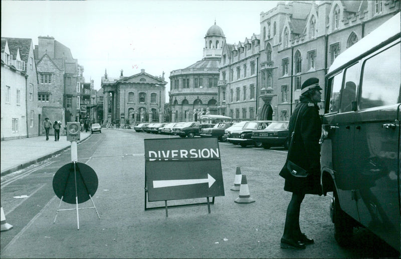 Street closed after water main burst. - Vintage Photograph