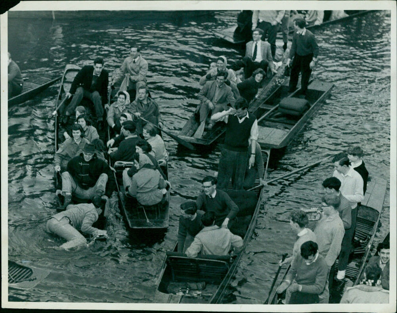 A family celebrates May Day in East Berlin. - Vintage Photograph