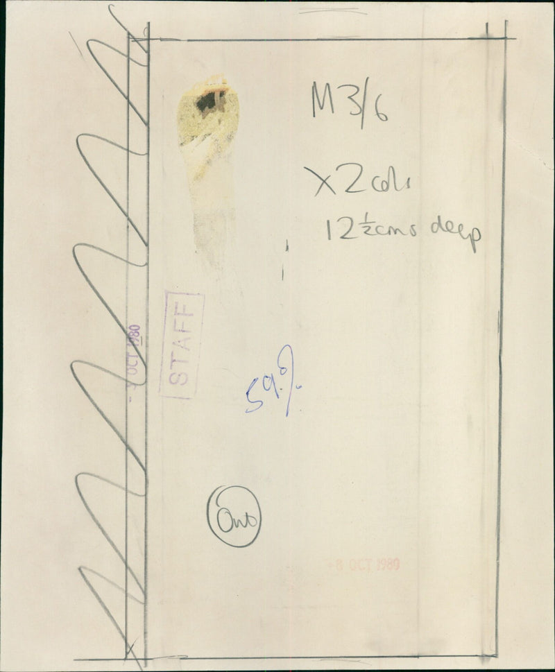 Staff members of a company measuring a trench. - Vintage Photograph