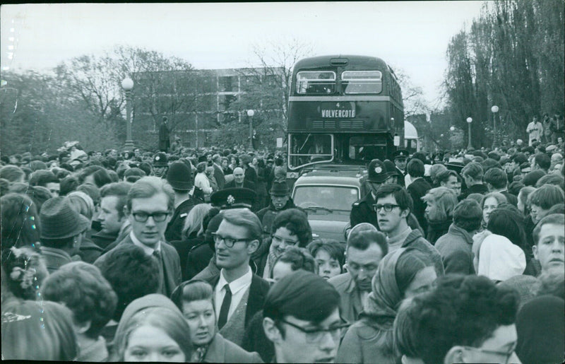 Students and faculty of Wolvercote Community Education Centre join together in celebration. - Vintage Photograph