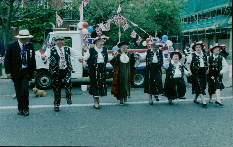 Oxford celebrates the Lord Mayor's Parade with music, dancing, and more. - Vintage Photograph