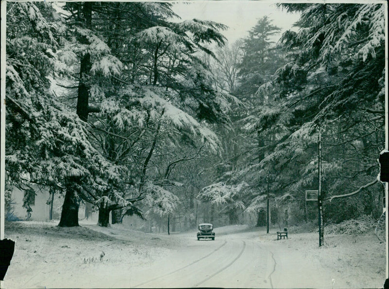 A winter scene in Headington, Oxfordshire. - Vintage Photograph