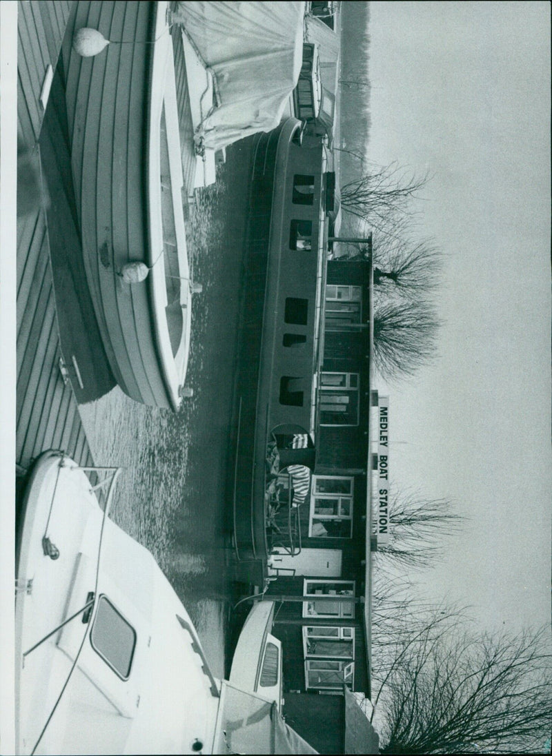 A boat station at Medley, Oxford. - Vintage Photograph