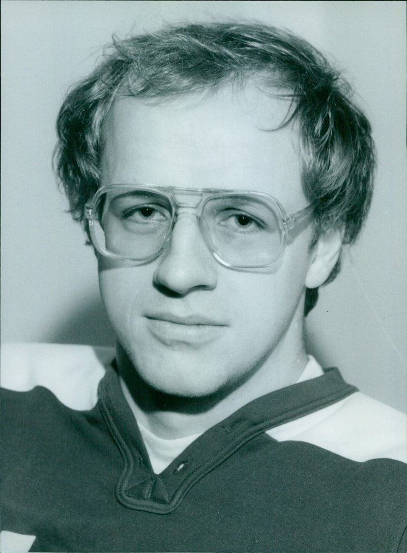 Oxford University Ice Hockey Team Defender Keith Collins Avlynk - Vintage Photograph