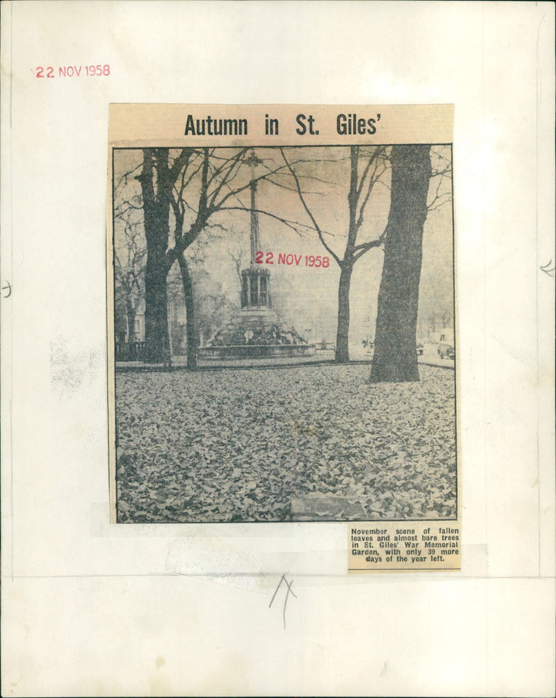 Autumn arrives in St. Giles'. - Vintage Photograph