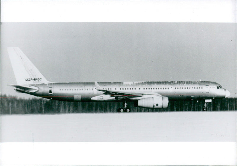 The Tupolev Bureau unveils its new Soviet-made "Jumbo" aircraft, the TU-204, capable of carrying 214 passengers. - Vintage Photograph