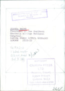 President Joshua Nkomo of the Southern Rhodesía African National Congress attends a meeting at the International Maig Zne in Stockholm, Sweden, on October 28, 1961. - Vintage Photograph