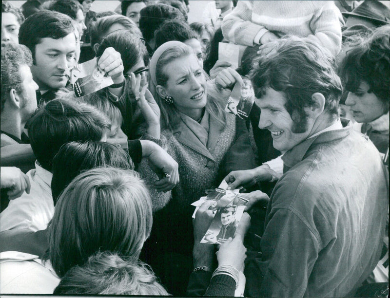 French President Charles de Gaulle visits a NATO military base in Cervice, France on November 2, 1967. - Vintage Photograph