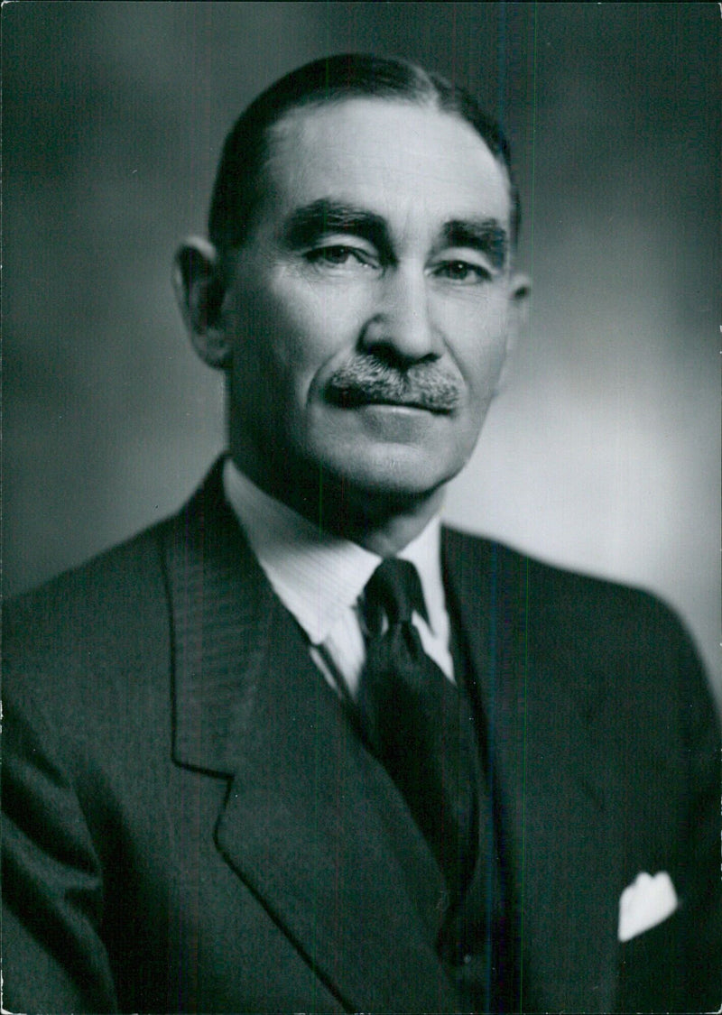 Air Vice-Marshal John Rene Whitley C.B. C.B.E., D.S.O., D.S.O., A.F.C. is appointed Deputy Chief of the Air Staff, as seen in this portrait taken by BASSANO of Camera Press London on July 15th, 1956. - Vintage Photograph