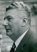 French Politician Hubert Germain, Minister of Posts and Telecommunications, attends a meeting in Paris on August 6, 2020.  Photo Credit: Leon Herschtritt/Camera Press/London. - Vintage Photograph