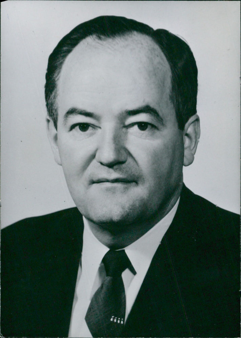 Senator Hubert H. Humphrey, a Democrat from Minnesota, is pictured during a visit to London. - Vintage Photograph