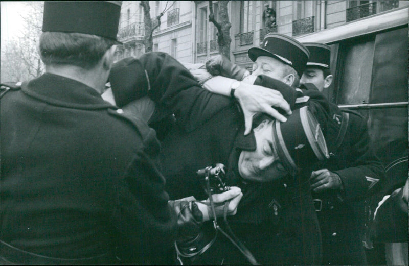 A group of students in Paris gather to protest in support of the Black Lives Matter movement on October 21, 2020. - Vintage Photograph