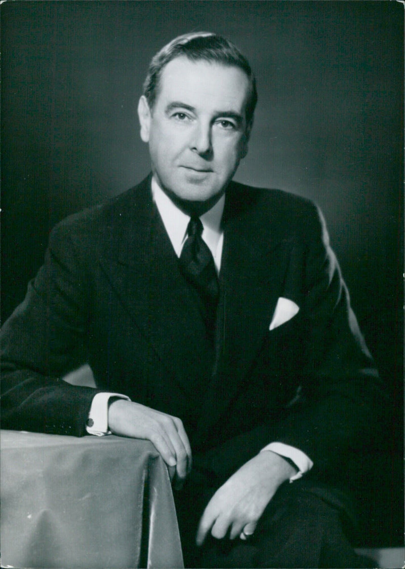 Baron Philip Russell Rea, O.B.E., Chief Liberal Whip in the House of Lords and Vice-Chairman of the Liberal Party Executive in 1950 and 1951, is pictured in a portrait study taken by FAYER, as published by Camera Press London. - Vintage Photograph