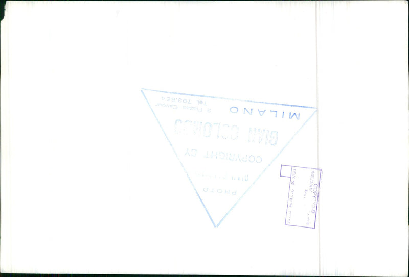 A crowd of people gather outside the Palazzo Cavour in Milan, Italy, to celebrate the 53rd anniversary of the International Day of Peace. - Vintage Photograph