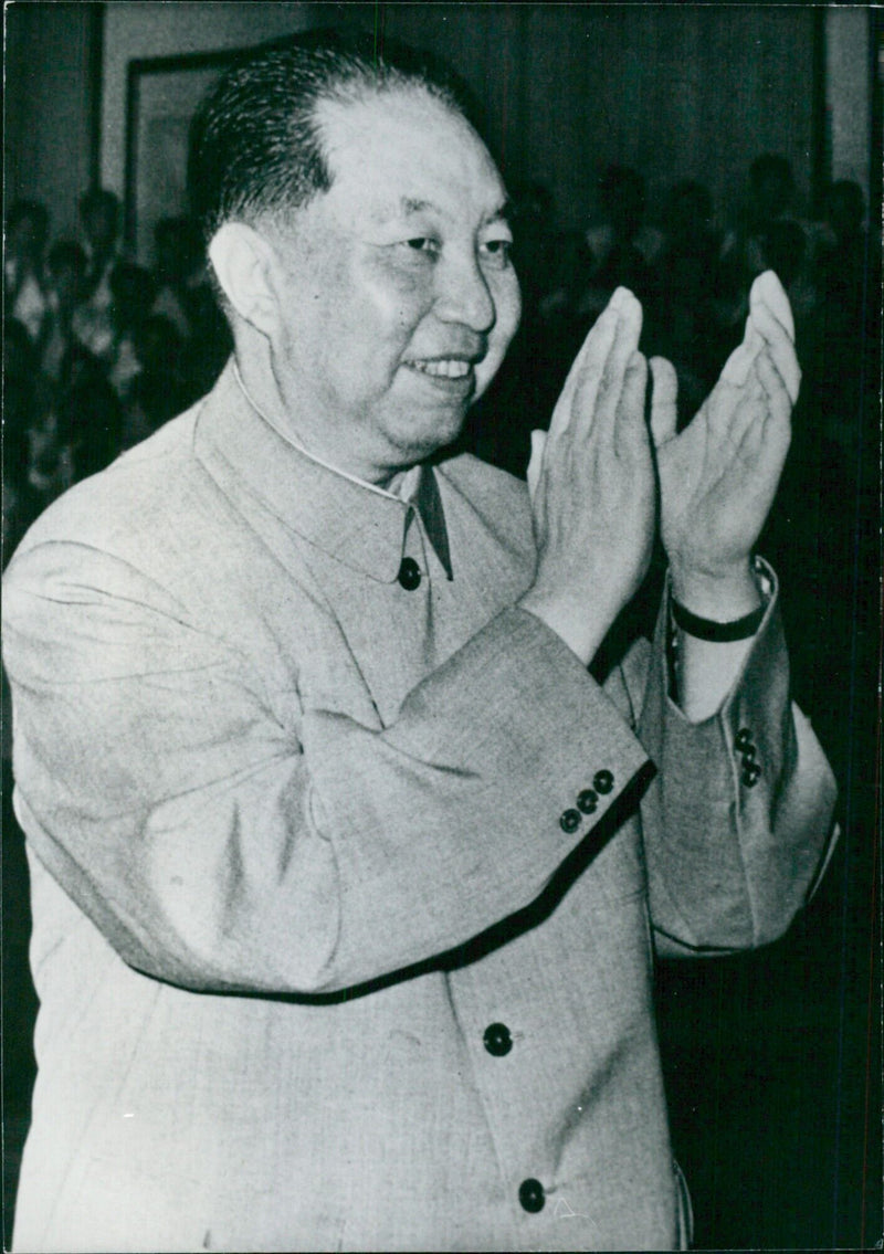 Chinese Politicians Chairman Hua Kuo-Feng (left) and Premier and Party Vice-Chairman (right) in 1976 in Beijing, China. - Vintage Photograph