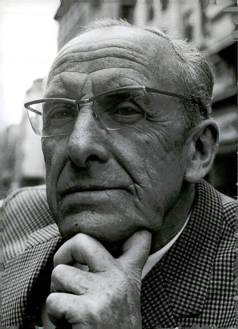 Intendant and Director of the Berlin Comic Opera Walter Felsenstein pictured in his office in 1947. - Vintage Photograph