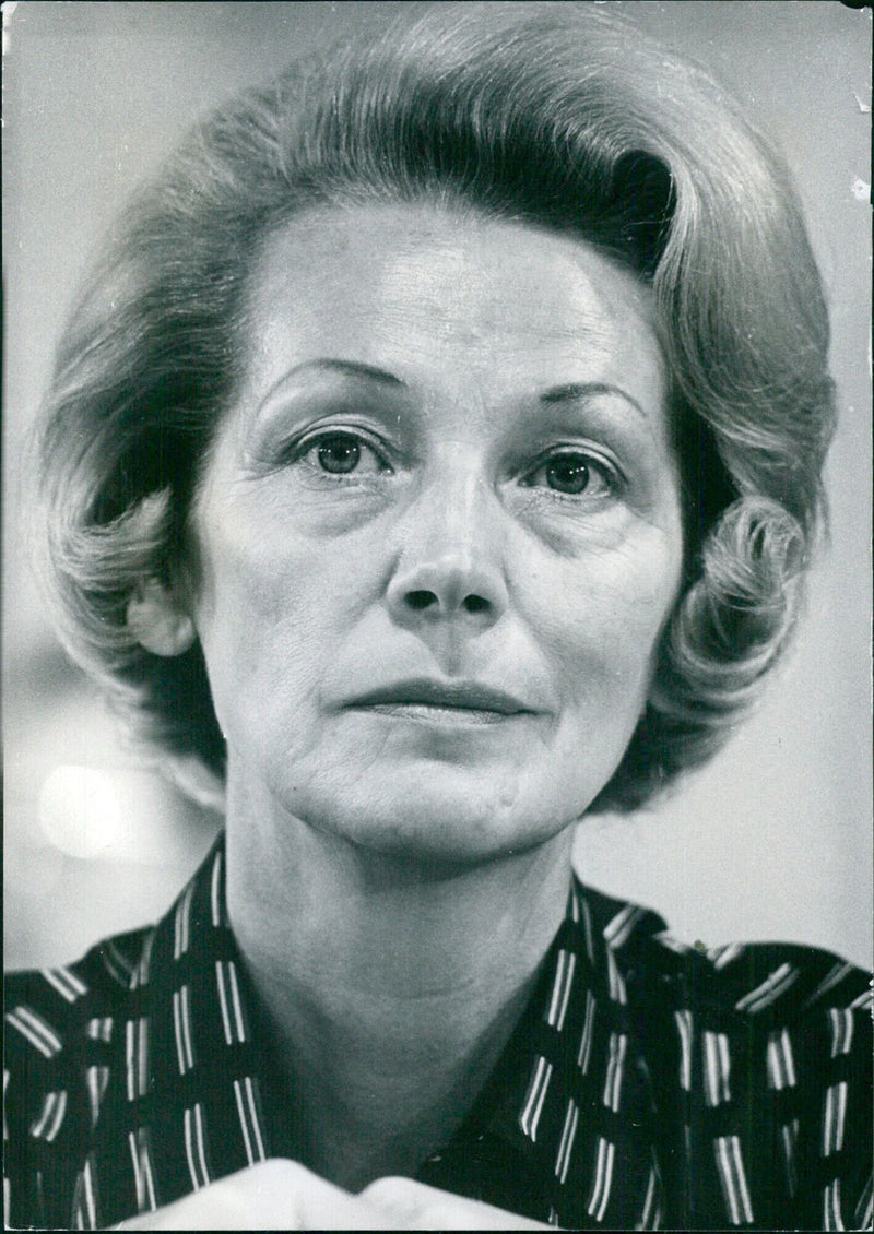 ANNEMARIE RENGER, President of the Bundestag in West Germany, is pictured with other members of the Presidium of the Social Democratic Party (SPD). Photo taken in 1975 by ANDRE GELPKE of CAMERĂ PRESS (VISUM). - Vintage Photograph